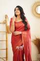 Traditional Red Banarasi Pure Silk Kanjivaram Saree With Blouse thumb 6