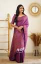 Traditional Wine Banarasi Pure Silk Kanjivaram Saree With Blouse thumb 4