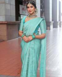 Turquoise Kanjivaram Wedding Wear Saree 