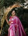 Unique Pink Banarasi Silk Weaving With Zari Border Saree thumb 16