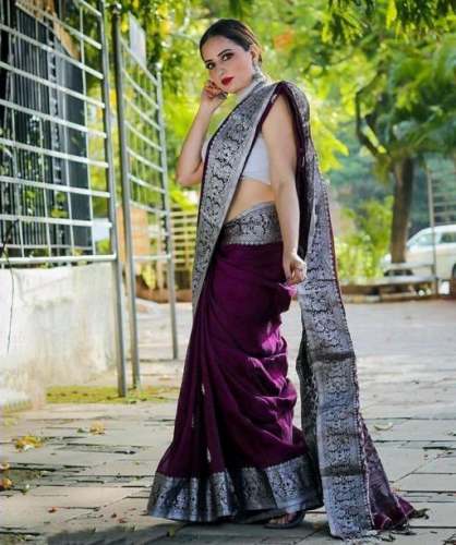 Wine All Over Design Soft Kanjivaram Silk Saree