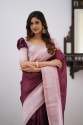 Wine Color Soft Kanjivaram SilkWedding Saree With Blouse thumb 2