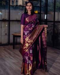 Wine Colour Beautiful Soft Silk Saree With Matching Blouse