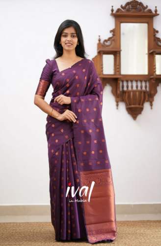 Wine Zari Woven Kanjivaram Silk Wedding Saree