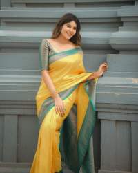 YELLOW BANARASI SOFT SILK SAREE WITH BEAUTIFUL BLOUSE