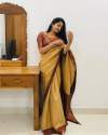 Yellow Golden Zari Shine Soft Kanjivaram Silk Wedding Saree