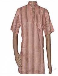 Mens Band Collar Half Sleeves Cotton Kurta