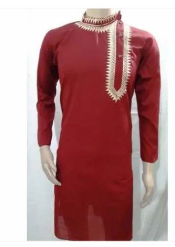 Mens Embroidered Silk Kurta by Rijay Collection