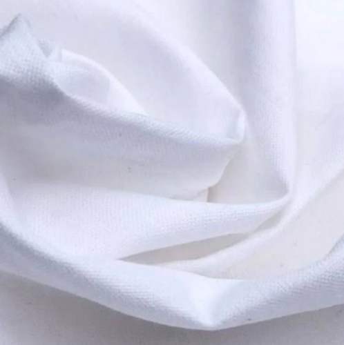 White Plain Cotton Cambric Fabric  by Shanti Trading Company
