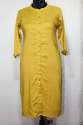 Stylish Plain Yellow Cotton Kurti 