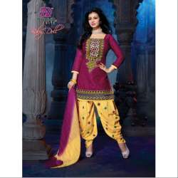 Trendy Chanderi Patiala Suit Material 
