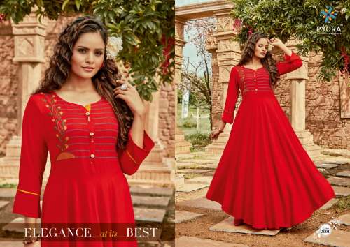 New Collection Catalog Asvaar vol 2 Embroidery Rayon Slub Kurti  by krishna textiles