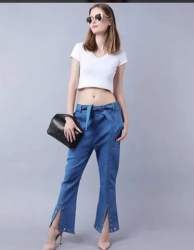 Ladies Blue Color Denim Palazzo 