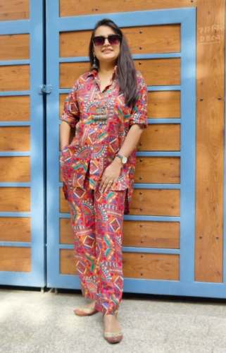Party Wear Rayon Printed Co Ord Set