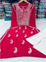 Chikan Rayon and Full Set Embroidery Kurtis 