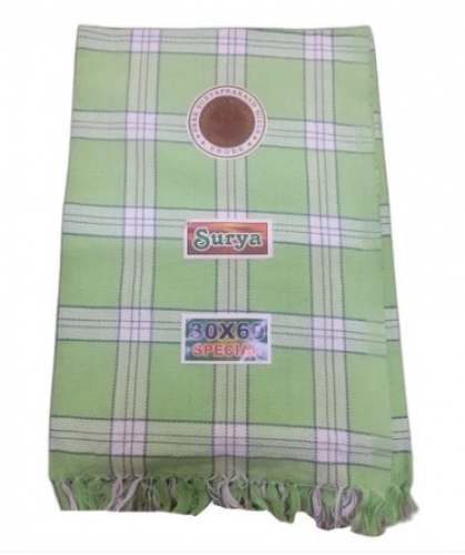 Green Checked Cotton Towel