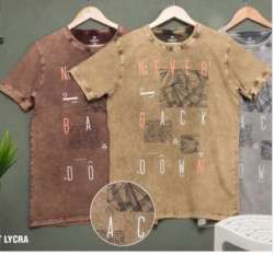 Different color Round neck printed cotton t-shirt 