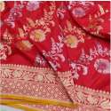 pink color Jangla kadhua Pure Silk Saree thumb 1