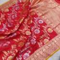 pink color Jangla kadhua Pure Silk Saree thumb 3