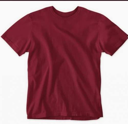 Plain Round Neck Maroon Tees