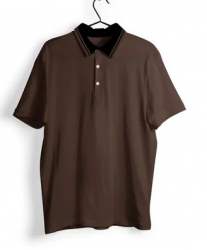 Polo Neck Brown Plain T shirt 