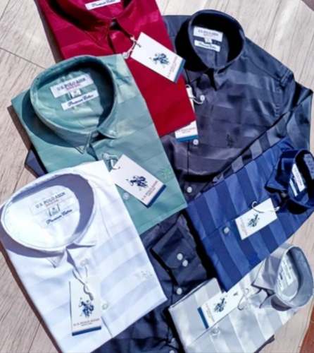 Mens Stripes satin lycra shirt 