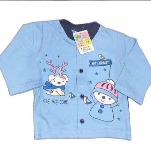 Kids Boy Light Blue Printed Baba Suit