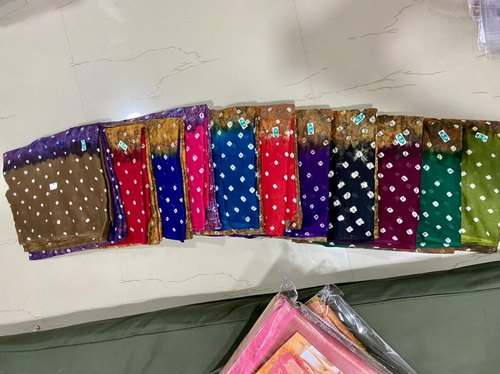 Designer Soft Cotton Bandhani Saree