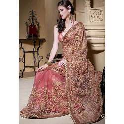 Wedding wear Heavy Work net Saree