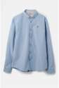 Mens Blue Plain Cotton Shirt