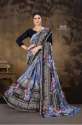 Multi color Designer fancy printed saree 