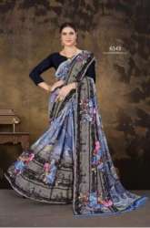 Multi color Designer fancy printed saree 