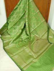Banarasi Pista Green Taffeta Silk Saree