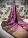 Fancy Dyed Banarasi Kora Muslin Sarees thumb 2