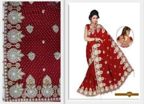 Fancy designer embroidery Hand Work Sarees by Devi Embroidery Saree House