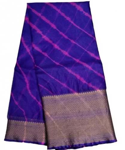 Fancy Blue Kota Silk Leheriya Saree  by Kota Saree Sangam