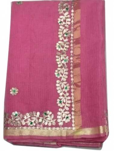 Gotta Patti Border Kota Doria saree 