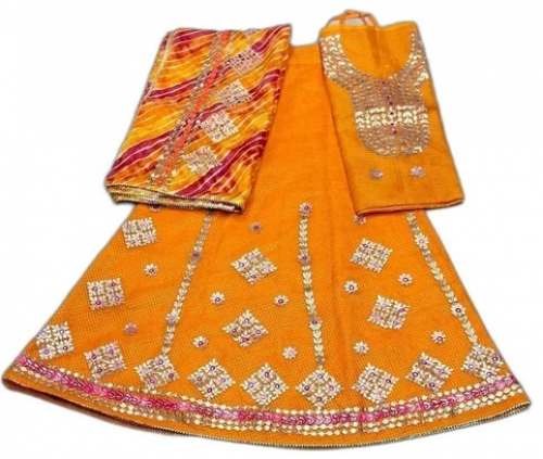 Mustard Yellow Rajputi Lehenga Choli by Kota Saree Sangam