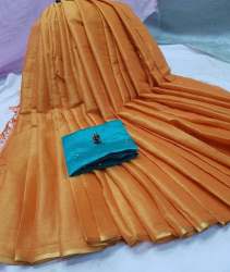 Buy Plain Casual Wear Saree For Ladies
