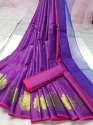 Festival Wear Kora Muslin Silk Saree thumb 1