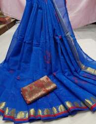 Light Color Soft Cotton Work Saree