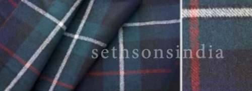 Poly Wool Checks Fabric  by Seth Sons India 