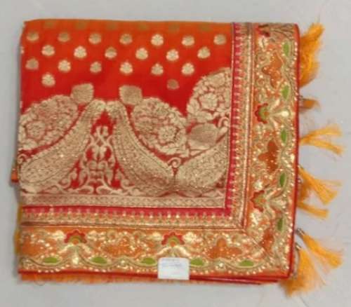 Ladies Orange Party Wear Silk Fancy Saree by Paras Sarees