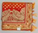 Ladies Orange Party Wear Silk Fancy Saree