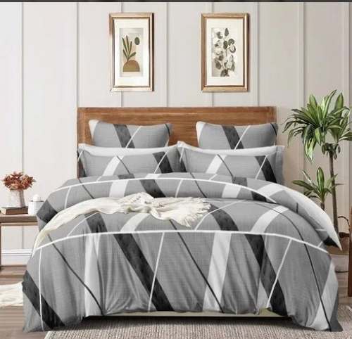 Poly Cotton Grey Double Bed Sheet 