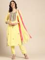  *Women Embroidered Cotton Blend kurta set*