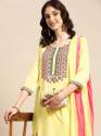  *Women Embroidered Cotton Blend kurta set* thumb 1