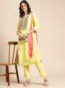  *Women Embroidered Cotton Blend kurta set* thumb 3