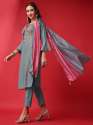   *Women Embroidered Viscose Rayon Slub kurta set*