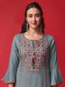   *Women Embroidered Viscose Rayon Slub kurta set* thumb 3
